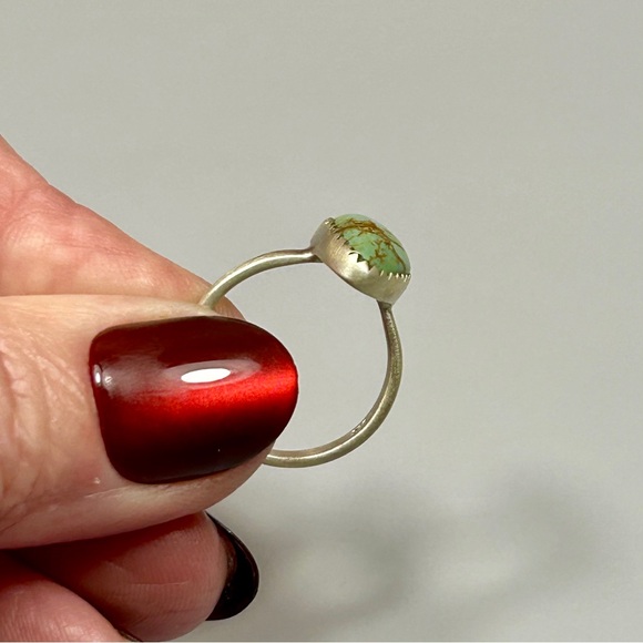 925 Brushed Sterling Silver Sonoran Gold Turquoise Ring - Picture 7 of 13